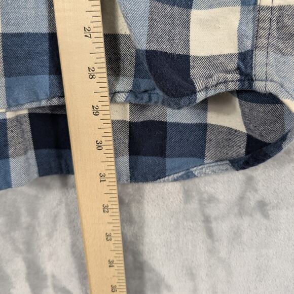 Bass pro flannel shirt Mens Extra Large Blue White Plaid Checks Outdoors Fishing - Picture 7 of 7